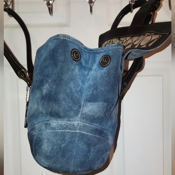 COACH VINTAGE SUEDE, BLUE SOHO-Hampton Satchel 9507 FREE SHIPPING - Picture 7 of 14